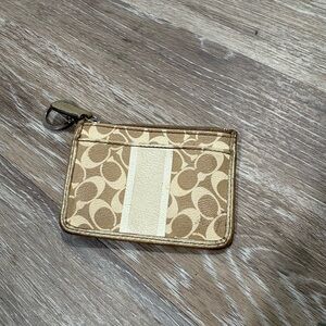 EVERYTHING MUST GO. Coach Tan and Cream Card Holder